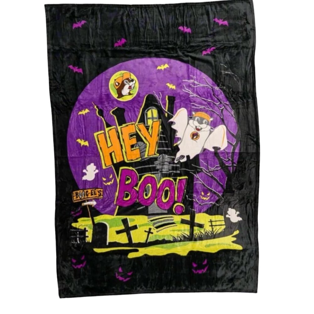 NEW / Buc-ee's 'Hey Boo!' Halloween Blanket | Soft & Cozy  50x70 inch